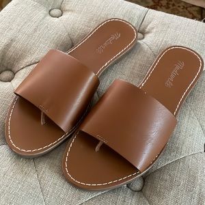 Madewell Boardwalk post slide sandals, Women’s size 7 1/2, English saddle